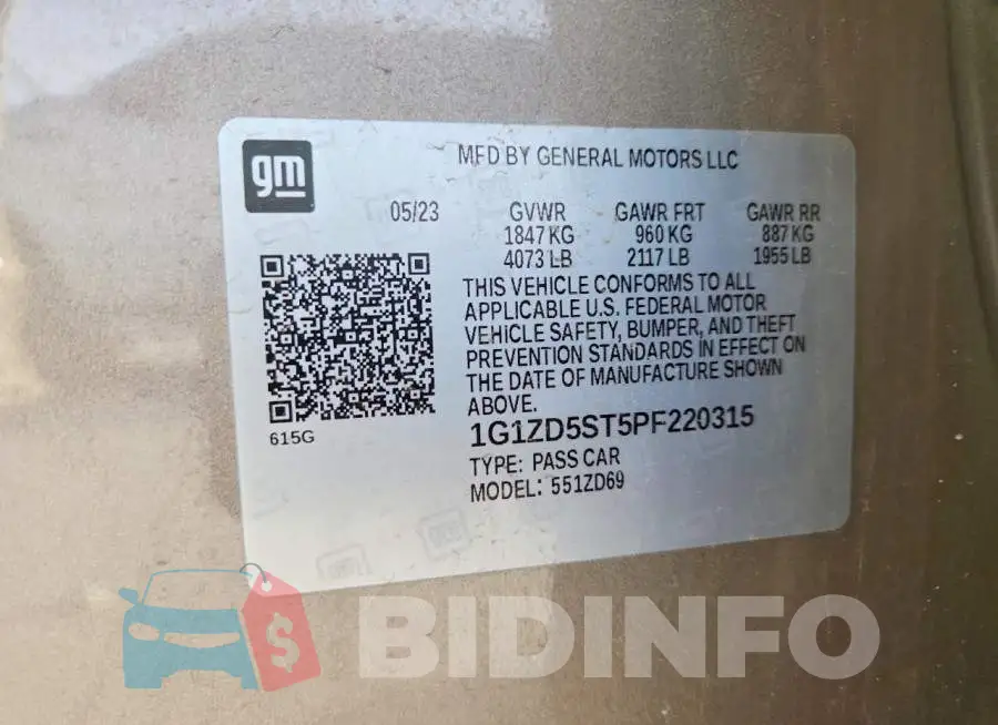 1G1ZD5ST5PF220315 Photo# 12