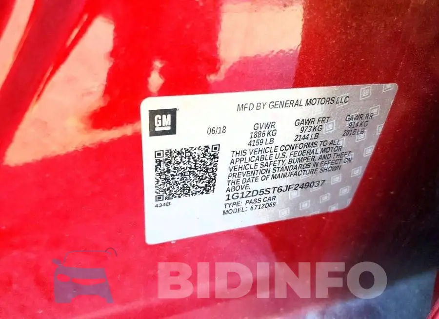 1G1ZD5ST6JF249037 Photo# 12