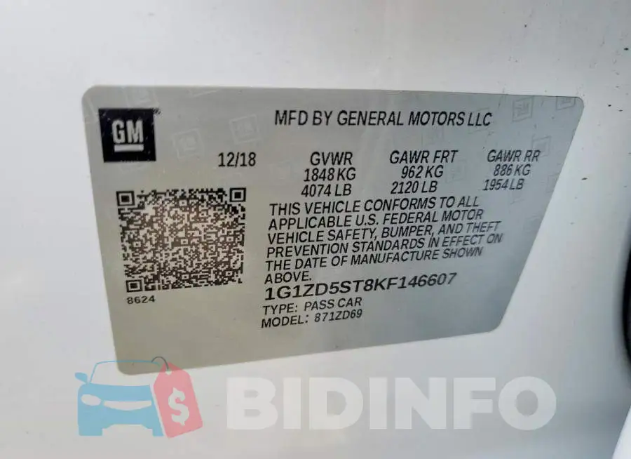 1G1ZD5ST8KF146607 Photo# 12