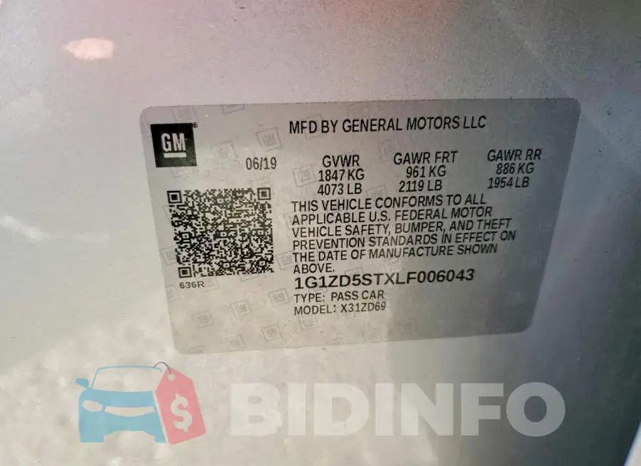 1G1ZD5STXLF006043 Photo# 12