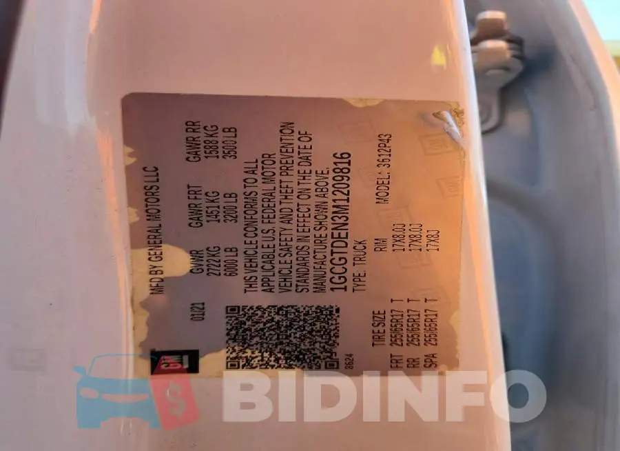 1GCGTDEN3M1209816 Photo# 13