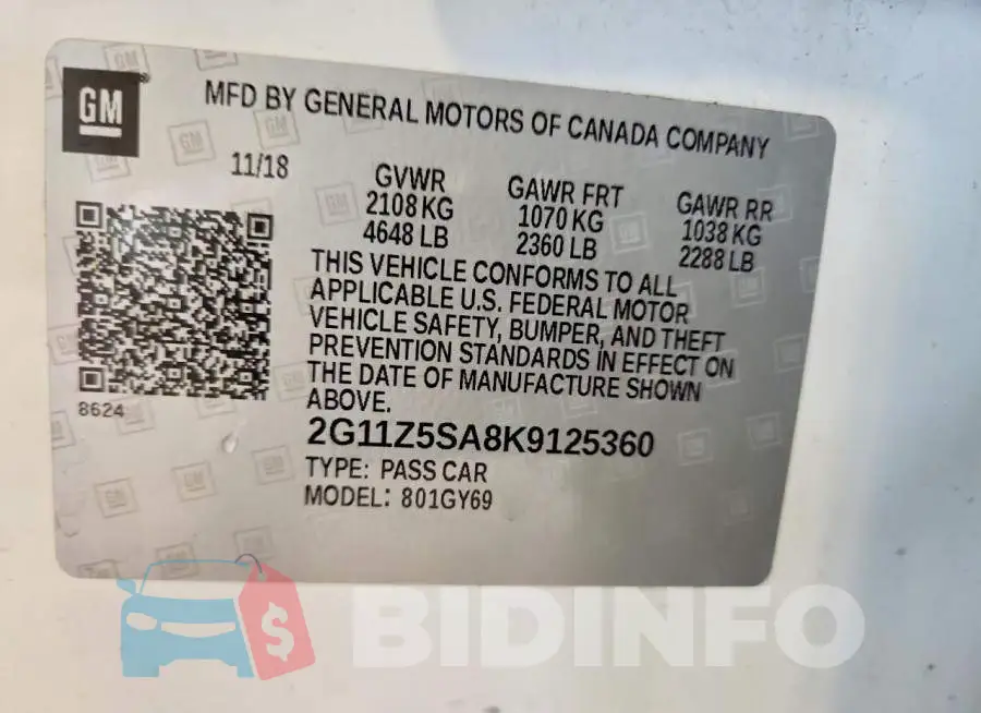 2G11Z5SA8K9125360 Photo# 12