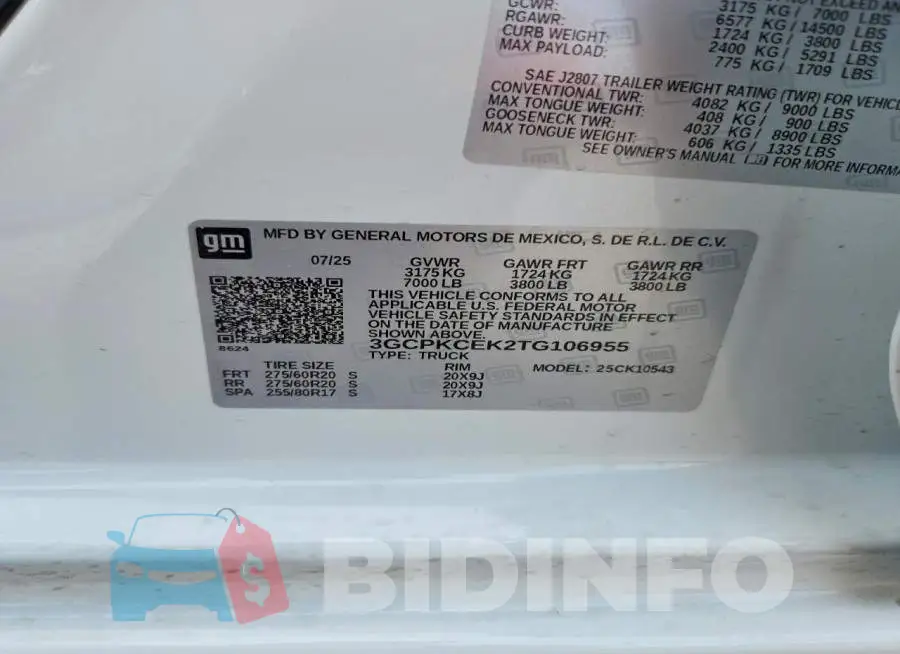 3GCPKCEK2TG106955 Photo# 12