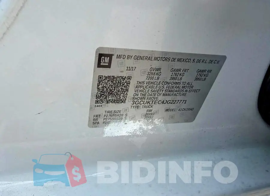 3GCUKTEC4JG227771 Photo# 10