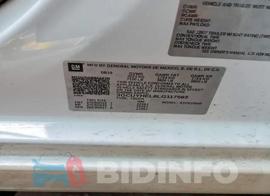 3GCUYHEL8LG117563 Photo# 12