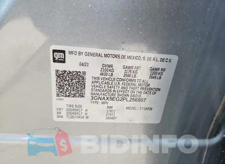 3GNAX5EG2PL256907 Photo# 13