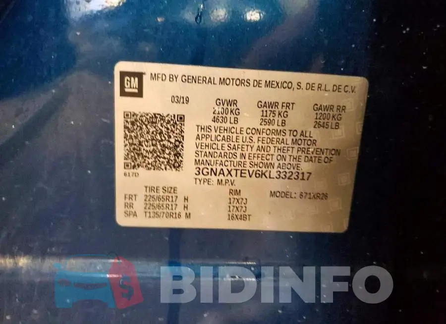 3GNAXTEV6KL332317 Photo# 12