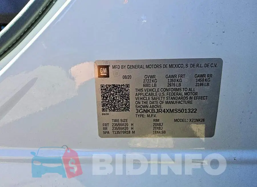 3GNKBJR4XMS501322 Photo# 13