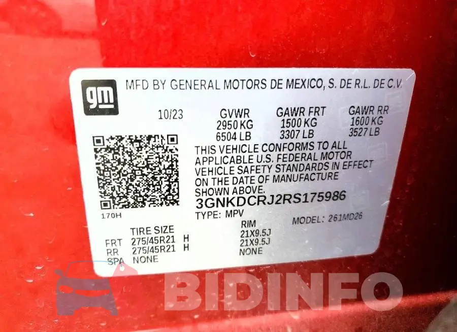3GNKDCRJ2RS175986 Photo# 13