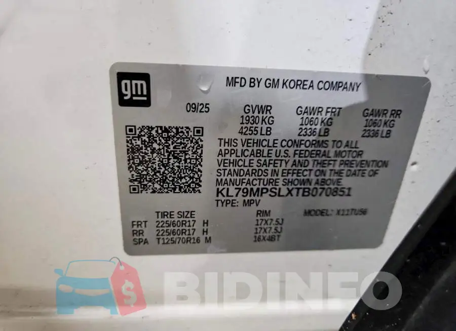 KL79MPSLXTB070851 Photo# 14