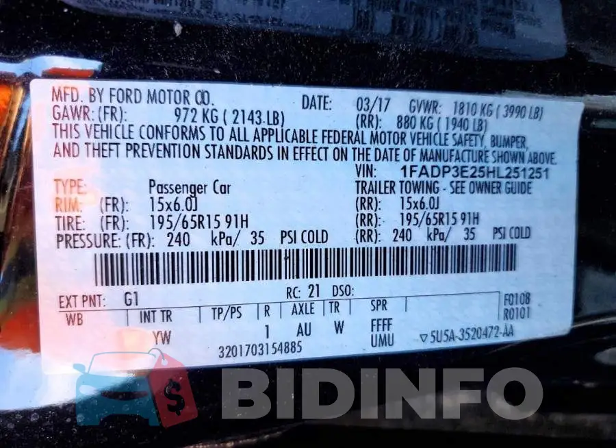 1FADP3E25HL251251 Photo# 12