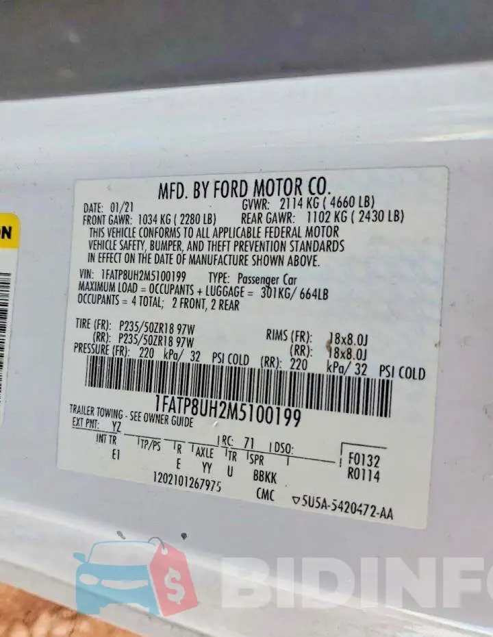 1FATP8UH2M5100199 Photo# 12