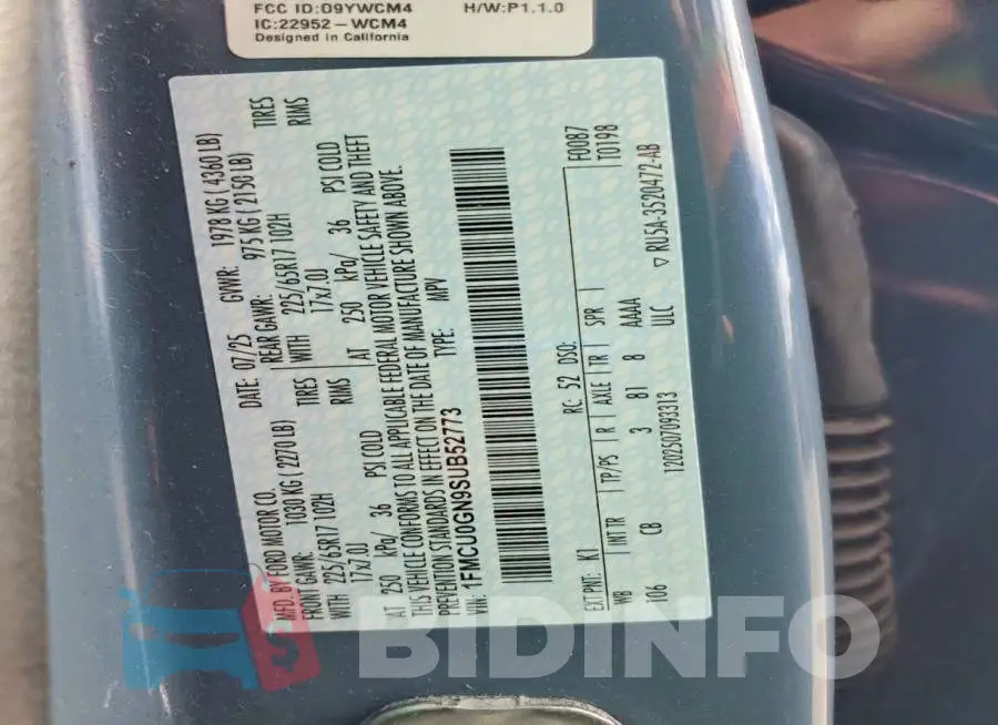 1FMCU0GN9SUB52773 Photo# 13