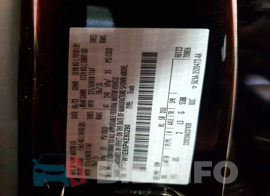 1FTFW1E85PKE80290 Photo# 12