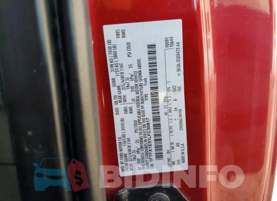 1FTFX1E51LFC50817 Photo# 12