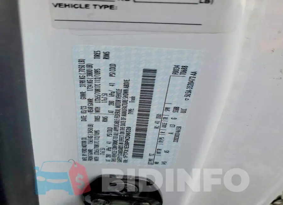 1FTFX1E59PKD96539 Photo# 12