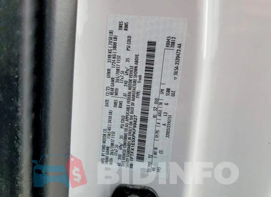 1FTFX1E5XPKF99827 Photo# 13