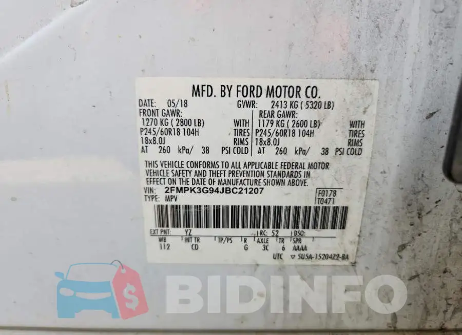 2FMPK3G94JBC21207 Photo# 13