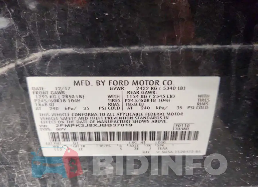 2FMPK3J8XJBB37019 Photo# 13