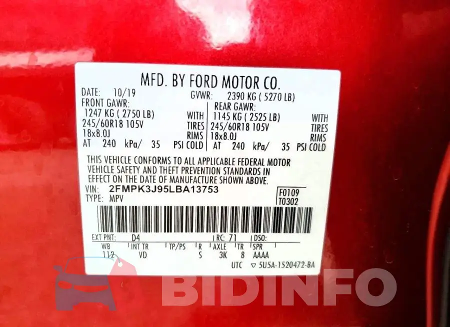 2FMPK3J95LBA13753 Photo# 12