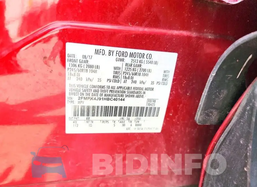2FMPK4J91HBC40144 Photo# 14