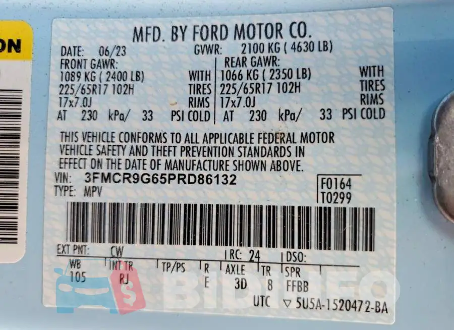 3FMCR9G65PRD86132 Photo# 13