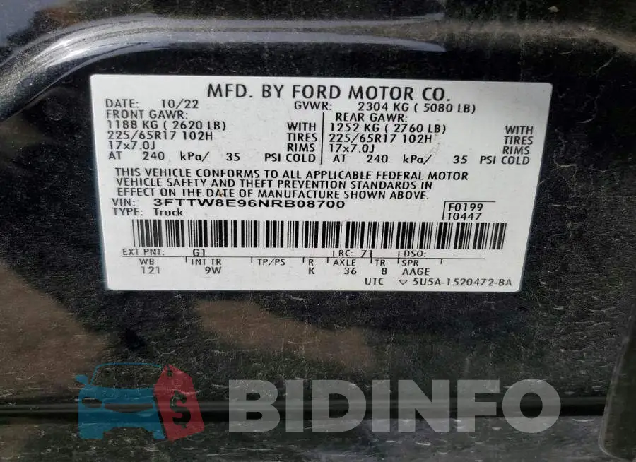3FTTW8E96NRB08700 Photo# 12