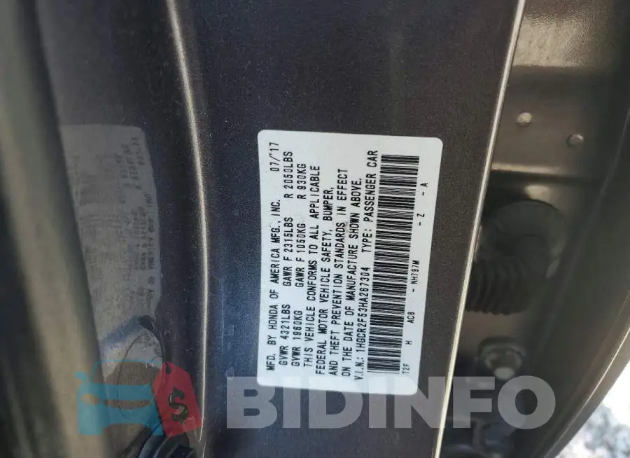 1HGCR2F53HA267304 Photo# 13