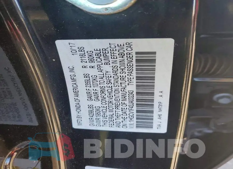 1HGCV1F43JA032243 Photo# 12