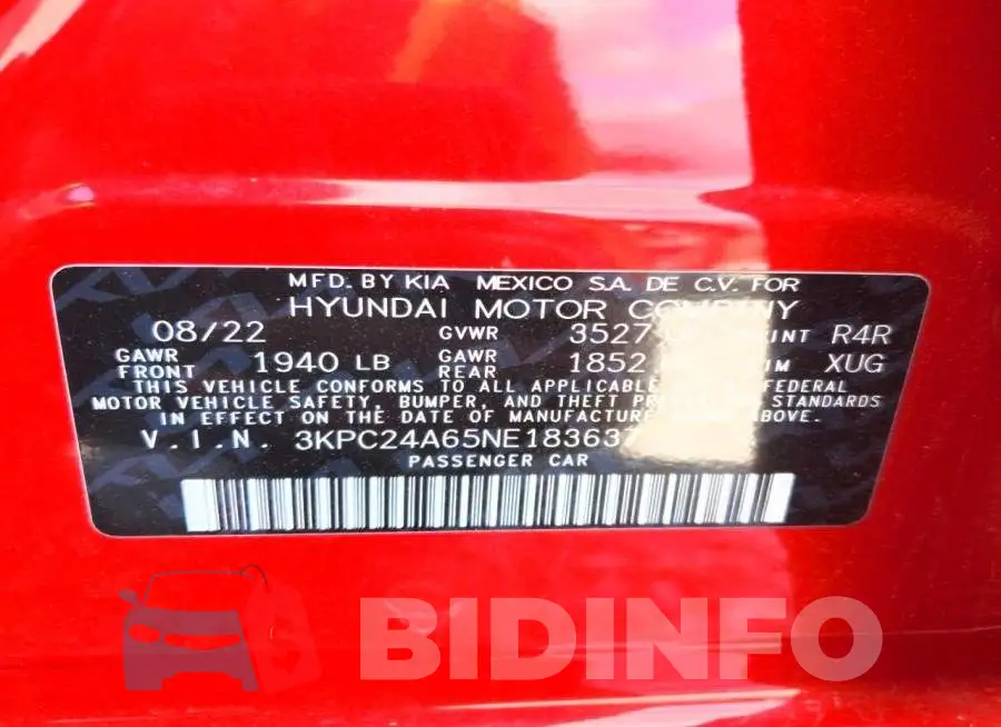 3KPC24A65NE183637 Photo# 12