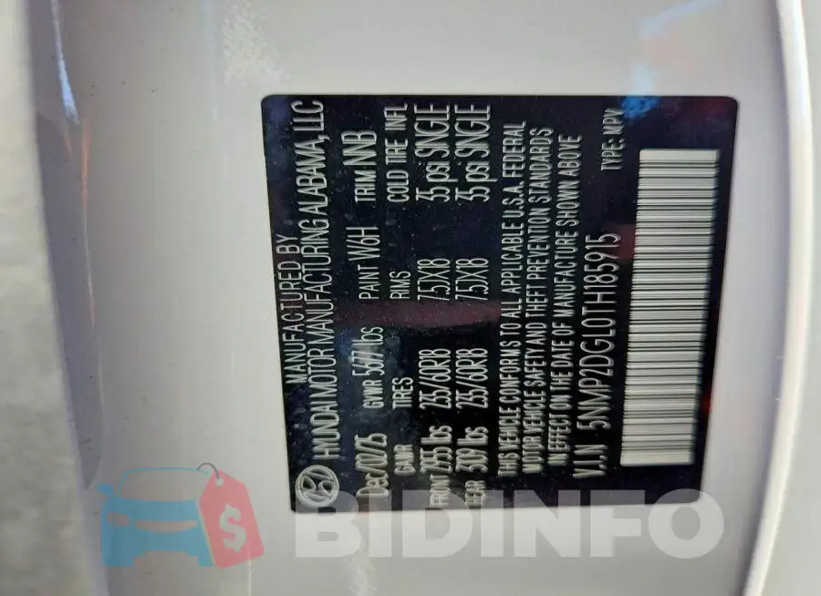 5NMP2DGL0TH185915 Photo# 13