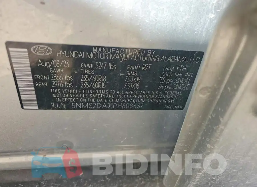 5NMS2DAJ1PH608637 Photo# 13