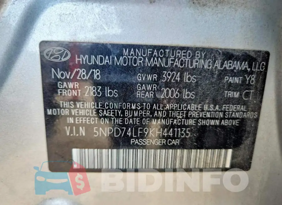 5NPD74LF9KH441135 Photo# 12