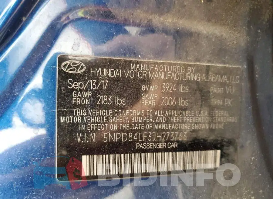 5NPD84LF3JH273763 Photo# 12