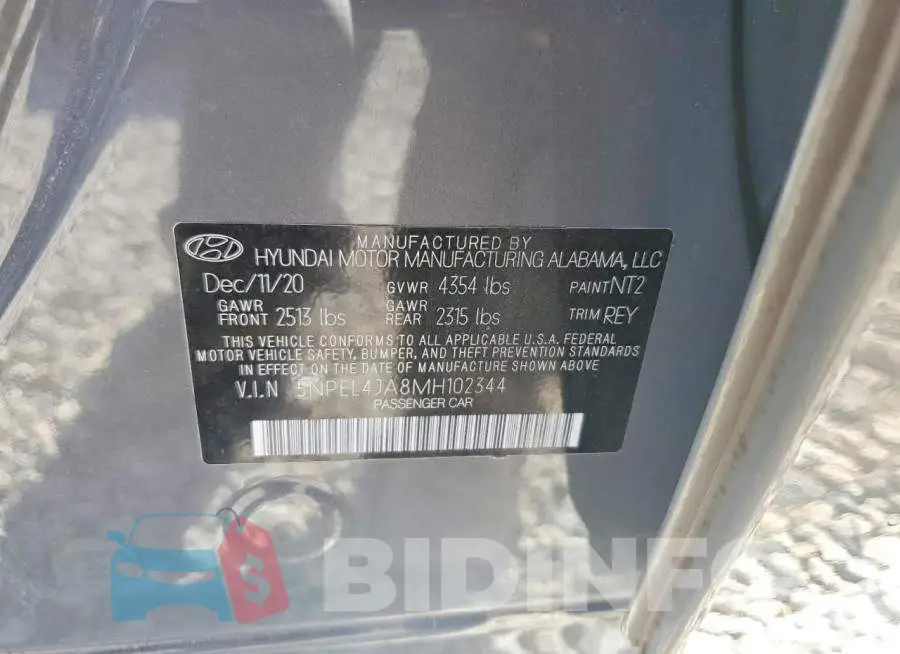 5NPEL4JA8MH102344 Photo# 13