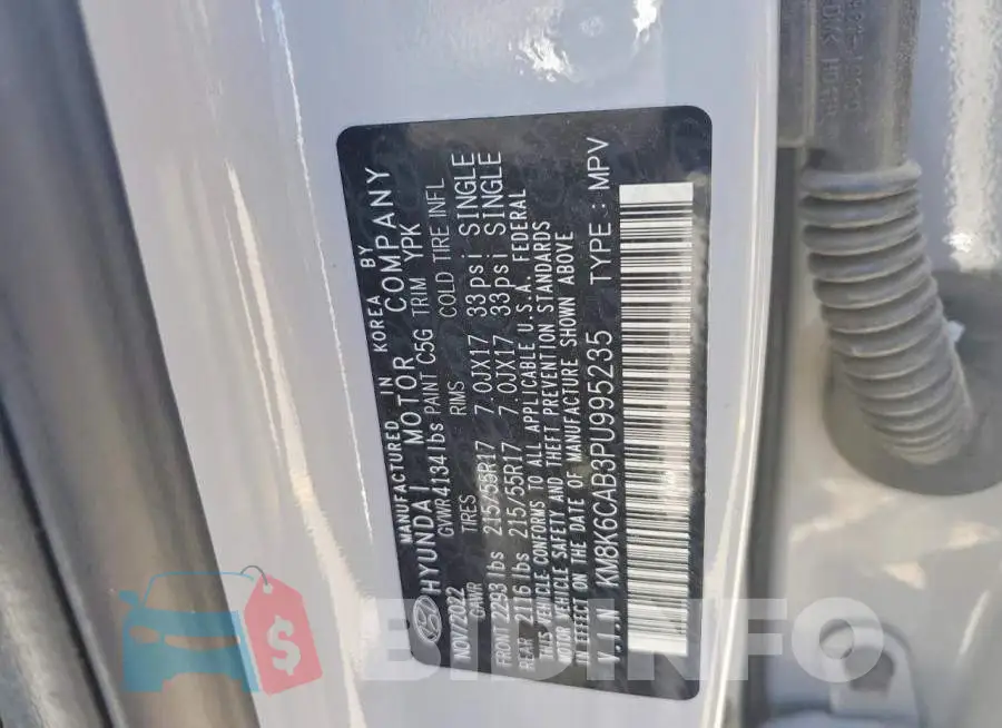 KM8K6CAB3PU995235 Photo# 13
