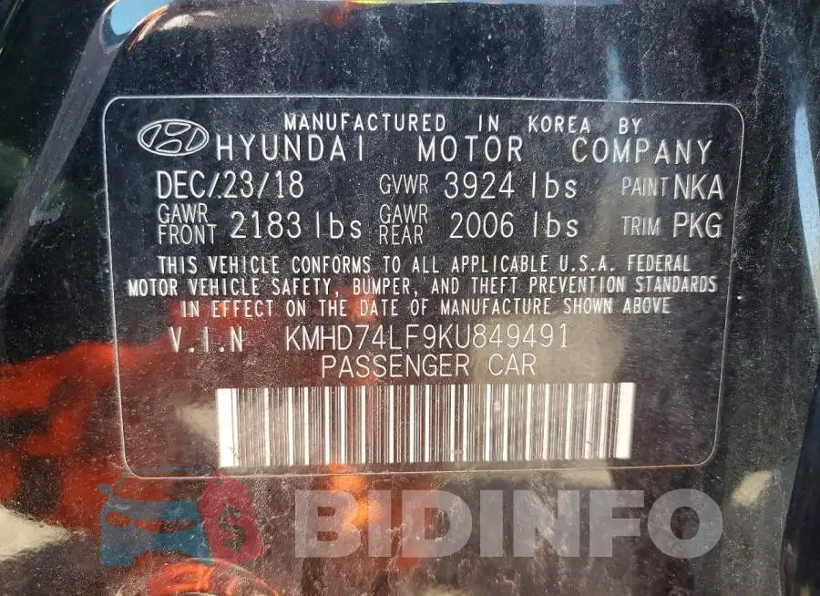 KMHD74LF9KU849491 Photo# 13