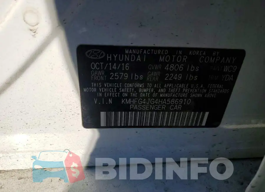KMHFG4JG4HA586910 Photo# 12