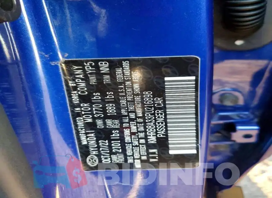 KMHRB8A33PU216898 Photo# 14