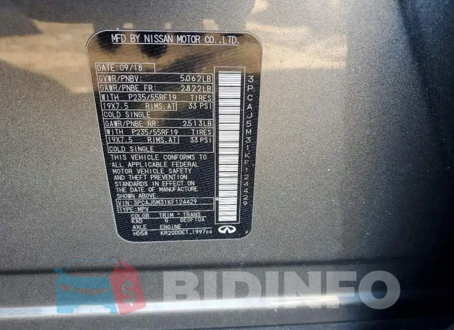 3PCAJ5M31KF124429 Photo# 13