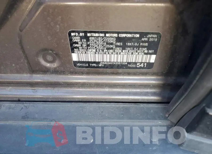 JA4AD3A31KZ051504 Photo# 12