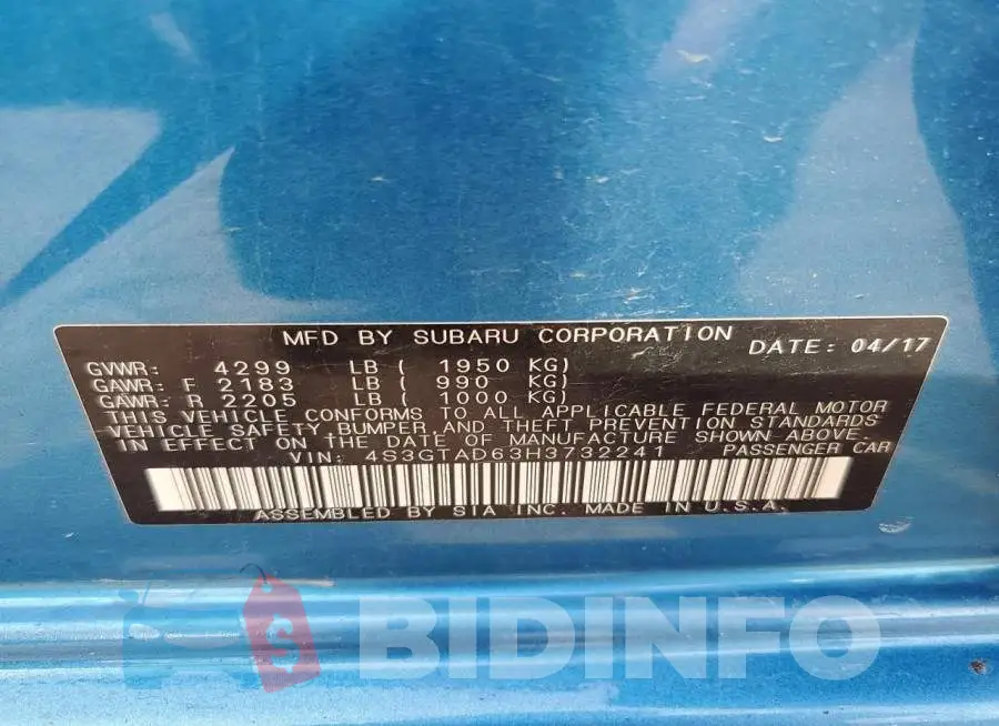 4S3GTAD63H3732241 Photo# 12