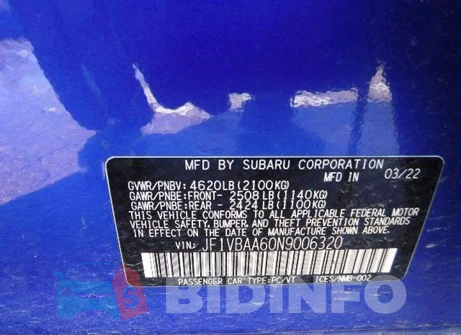 JF1VBAA60N9006320 Photo# 12