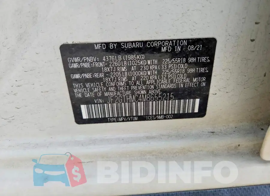 JF2GTHMC4M8655215 Photo# 13