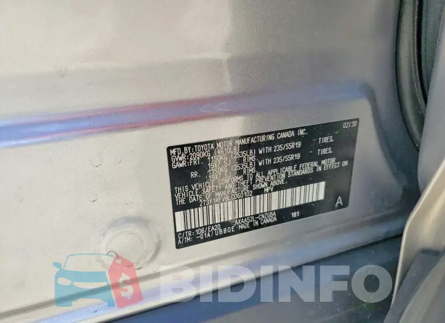 2T3Y1RFV8LC060102 Photo# 12