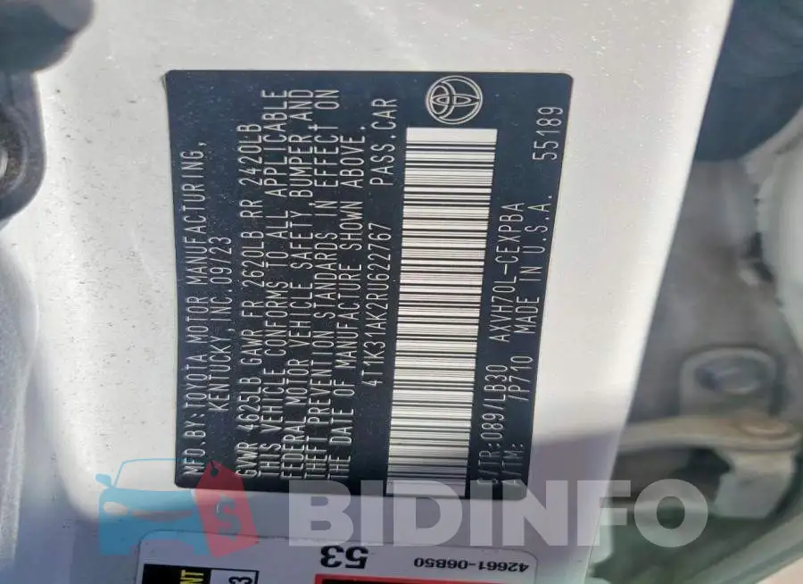 4T1K31AK2RU622767 Photo# 12