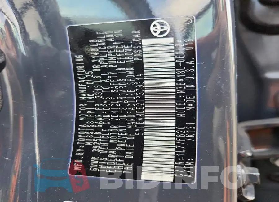 5YFB4MDE2TP379314 Photo# 12
