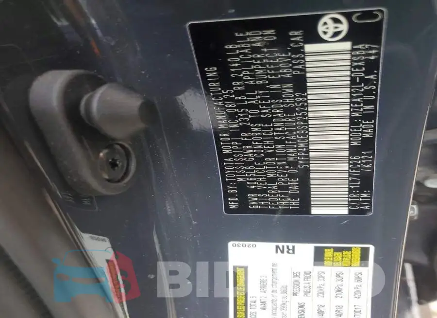 5YFP4MCE9SP252582 Photo# 12