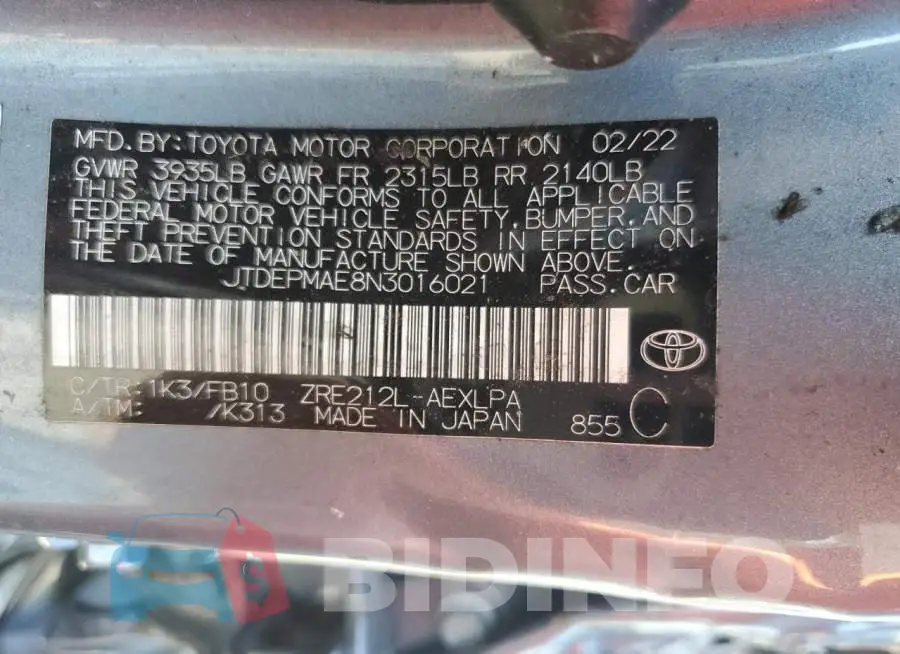 JTDEPMAE8N3016021 Photo# 12