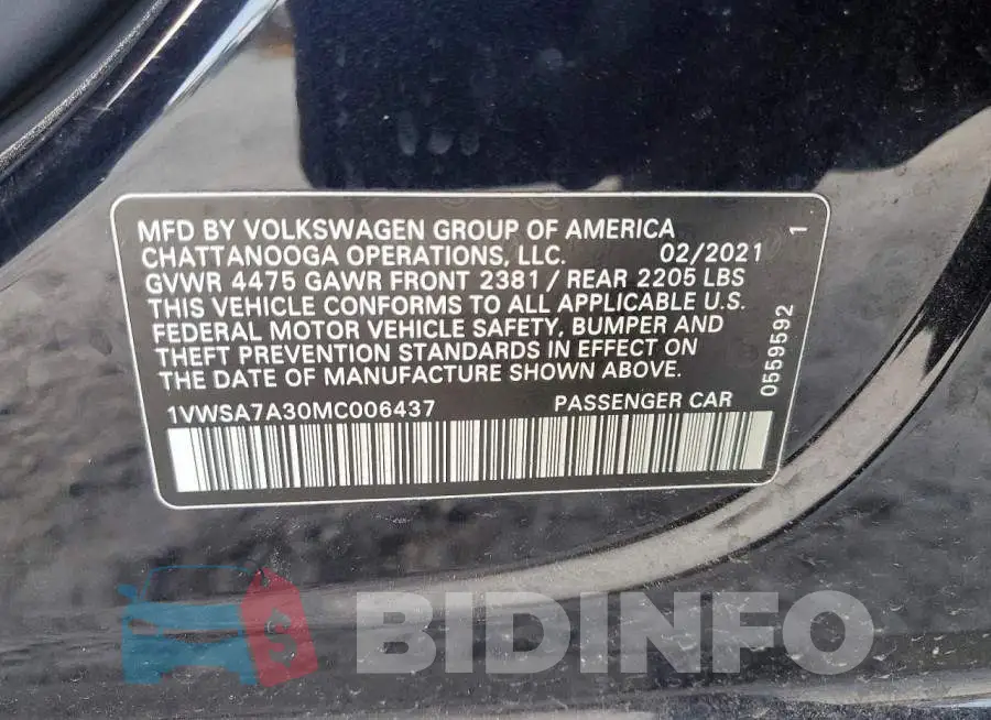 1VWSA7A30MC006437 Photo# 12